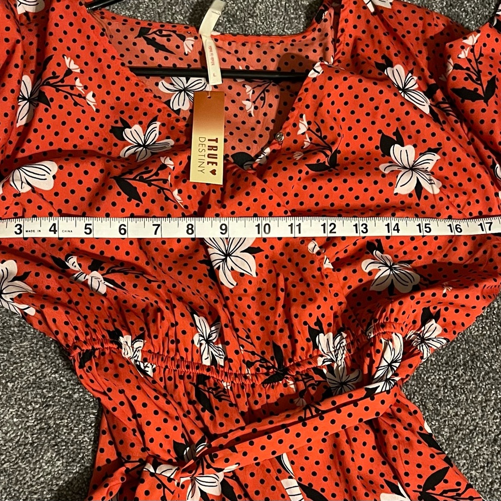 NWT Floral Red Jumpsuit - Picture 5 of 6
